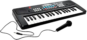 Rubela Piano Kids 37 Key Branded Piano Keyboard Toy with Recording and Mic and Mobile Charger Power Option Many pre Installed Music Battery Operated for Boys and Girls