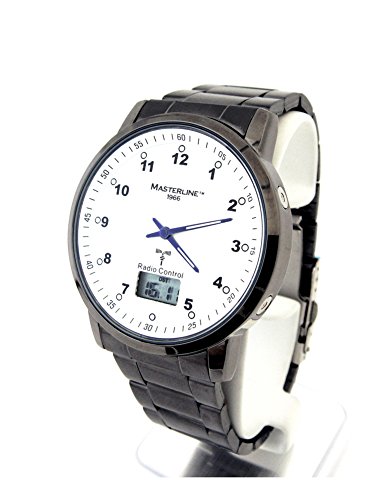 Masterline1966 by OSCO Funk Herren Armbanduhr Funkuhr Travel-Line II Wei Edelstahlband ML06128012 Masterline1966 by OSCO Funk Herren Armbanduhr Funkuhr Travel-Line II Wei Edelstahlband ML06128012