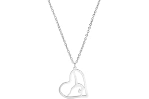 UNIFT Collana con ciondolo a forma di ginnastica da donna, in acciaio inox, elegante, con ciondolo a forma di ginnasta, ballerina, ginnastica, gioiello ispiratore