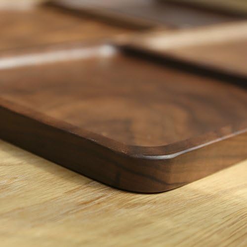Wuyngg Solid Wood Tray, Black Walnut Tea Tray, Square Solid Wood,Medium Rectangle 30*18.5