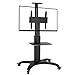 Price comparison product image AVF1500-50-1P TV Stand, Mobile, Aluminium – for LCD LED Plasma Flat Screen TVs from 32 – 40 Inches, Height Adjustable, Black