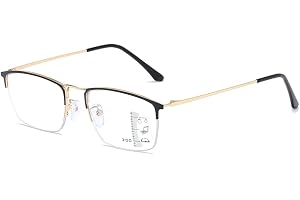 KOOSUFA Halvram glidglasögon självtonande glidande läsglasögon män titan progressiv multifokus blått ljusfilter fotokrom läsglasögon med UV-skydd solläsglasögon 1,0–4,0