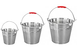 ORION GROUP ORION Seau en Acier Inoxydable avec poignée de Transport dans différentes Tailles 5L/10L/14L Taille 5L