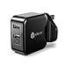 Price comparison product image iClever BoostCube 24W 4.8A Dual USB Wall Charger with SmartID Technology for iPhone 7, Plus SE 6S 6 Plus, iPad Pro Air Mini, Samsung Galaxy, LG Nexus, HTC M9, Motorola, Blackberry and More, Black