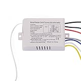 Interruptor de control remoto inalambrico digital inteligente de 4 vias ON-OFF. Conveniente para la luz de caida, la lampara de cristal, la lampara de baja presion moderna, absorbe la luz de la boveda, la lampara de la flor del dia, la lampara fluorescente, las lamparas ahorros de energia, el extractor de aire, etc.
