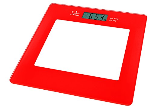 Jata Hogar 290 Báscula electrónica de Cristal con Visor LCD, Rojo