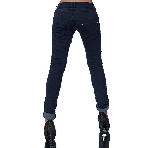 Damen Jeans Hose Boyfriend Damenjeans Harem Baggy Chino Haremshose L368, Größen:38 (M), Farben:Dunkelblau - 