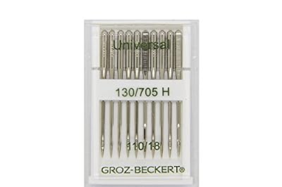 GROZ-BECKERT Lot DE 10 Aiguilles universelles 130/705H Piston Plat Pointe Ronde Machine à Coudre, Nm. 110/18