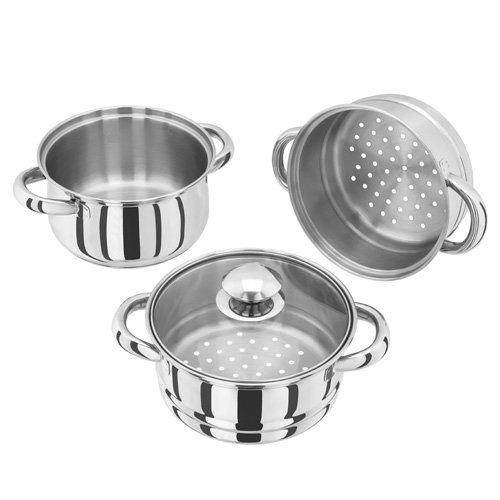 Judge Hx01 16 Centimetre cuiseur Vapeur 3 Niveaux avec Ensemble de Couvercle en Verre