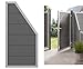 Produktbild Design Abschluss WPC Sichtschutz Element anthrazit Alu mit 180/90x90cm - Sichtschutzzäune Sichtschutzwand Gartensichtschutz Balkonsichtschutz Winschutz Sichtschutzwand für Garten und Terasse Blickschutz für Balkon Sichtschutzwände Sichtschutzwände, WPC Sichtschutz aus Kunststoff pflegeleicht
