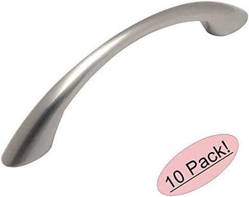 Cosmas 4003SN Satin Nickel Cabinet Hardware Arch Bow Handle Pull - 3-3/4" (96mm) Hole Centers - 10 Pack