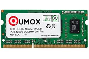QUMOX 4 Go 204 broches DDR3L-1600 SO-DIMM (1600 MHz, PC3L-12800S, CL11, 1,35 V, basse tension)