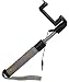 Produktbild OKCS® Selfie Stick Stab hochwertiges echt Leder Bar Stylish Trend Blogger Stange Selbstporträt Handyhalterung Faltbare Selfie-Stange für Smartphones, iPhone, HTC, LG, Nokia, Sony, Samsung, Huawei, etc. - umhüllt mit schönem grau goldenem Leder mit eingestanzten Totenköpfen