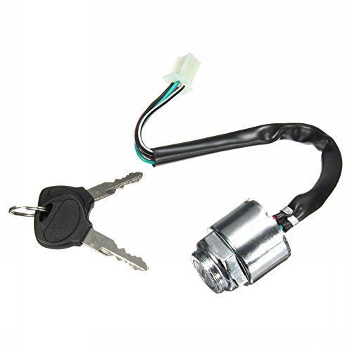 1 pieza Ungfu Mall de tambor de encendido con interruptor y dos llaves. Conector de 4 pines para bloque de motocicleta, ATV, mini moto, buggy con botón interruptor de encendido.