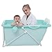 Produktbild HUANGDA Übergroße Kinder zusammenklappbare Badewanne Baby-Schwimmbecken Startseite Baby-Wanne Erwachsene Bad Badewanne Badewanne (Größe: 80 * 50 * 53cm) (Color : Blue)