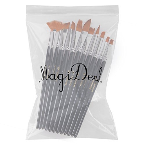 12 Assorted Größe Künstler Malerei Pinsel Set Flachpinsel - 2