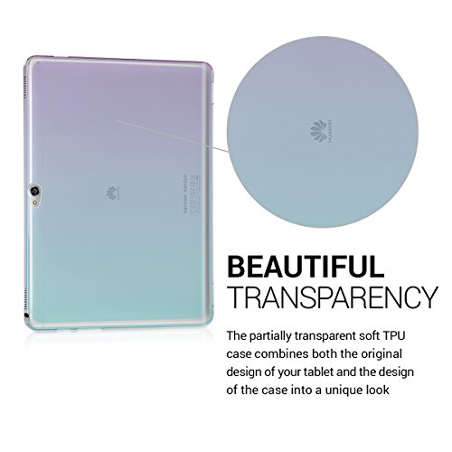 kwmobile Hülle für Huawei MediaPad M2 10.0 – Case Handy Schutzhülle TPU Silikon für Tablet – Backcover Cover klar Violett Blau Transparent - 3