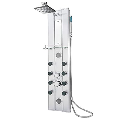 TecTake Colonne panneau de douche en aluminium à effet massage robinet avec mitigeur de douche kit