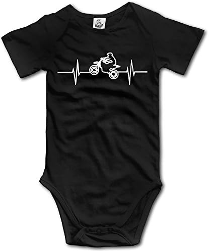 Wellay Dirtbike Heartbeat Infant Baby Boys Girls Crawling Suit Short-Sleeve Romper Bodysuit Onesies Jumpsuit