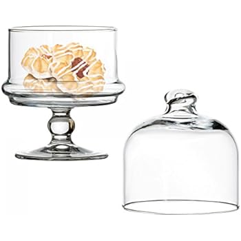 SWEET HOME Kleiner Kuchenstand mit Glasglocke für Süßigkeiten cod