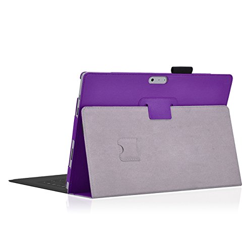 Tasche für Microsoft Surface 3 mit praktischer Stand Funktion aus robustem Kunstleder kombiniert Schutz und Design für Ihr Microsoft Surface 3 Hülle Cover Case Lila von UC Express® - 3
