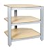 Produktbild Empire PR-03 HiFi-Rack Echtholzfurnier | Ausführungen: PR-03 MPB/Farbe Rahmen/Rohre: schwarz/Einlegebodendekor: Ahorn
