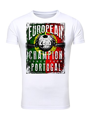 Legendary Items T-Shirt EUROPEAN CHAMPION 2016 Portugal Printshirt Europameister EM Fußball weiß XL