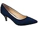 Produktbild Greatonu Spitz Pumps Nubukleder Kitten Absatz Pointed Toe Blau EU40