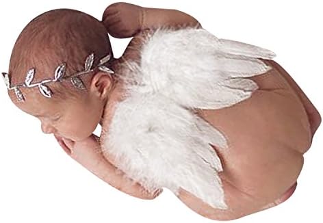 YOUHONG® 1Pair Newborn Angel Feather Wings Photography Props with Headband