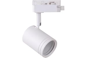 BILL GOFF INC. Faretto faro proiettore led per binario monofase con attacco GU10 orientabile, Colore Bianco, faretto led per binario monofase, Testa Orientabile, Lampadina non Inclusa