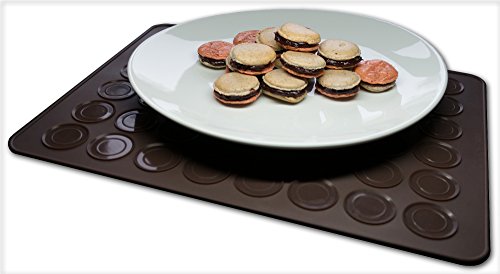 Belmalia Macarons Backmatte aus Silikon für 24 perfekte Makronen 48 Mulden antihaftbeschichtet 38x28cm Pink Rosa - 4