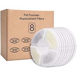 Rhodesy Filtres pour Chat pour Fontaine à Fleur, Recharge 8 Fontaine Filtres pour Chien/Chat de Fontaine d'animal Familier avec la résine et Charbon Actif pour la Fontaine (8 Pack)
