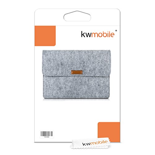 kwmobile Laptoptasche Filz Sleeve f  r 15  15 6  Laptop Ultrabook - Notebook Tasche Schutzh  lle Laptop Case H  lle in Grau mit Innentaschen Innenma  