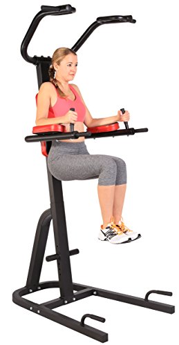 SportPlus Power Tower mit klappbaren Dips-Griffen, Klimmzugstange und Liegestützgriffen, für zahlreiche Muskeltrainingsmöglichkeiten, Heavy-Duty Stahlrohrrahmen, SP-HG-014 - 5