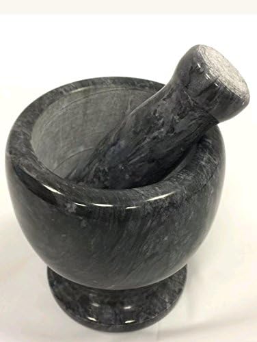 New Black Grey marbal mortar with pestal Vintage Herb Crusher Grinder