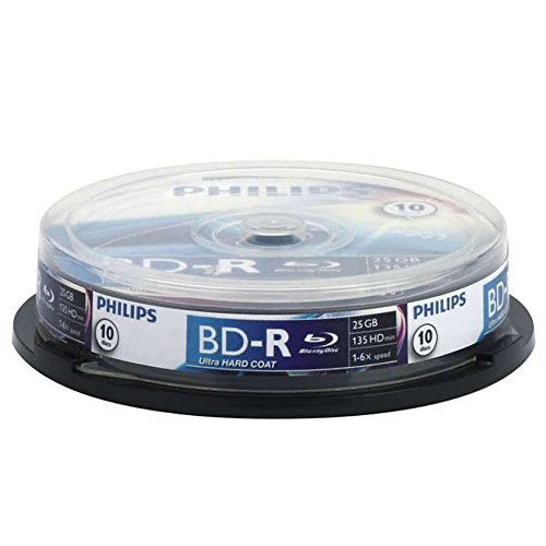 Philips Bluray BD-RE Rohlinge, 2x, 25GB, 10er Spindel, rewritable