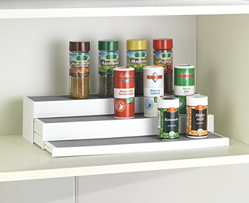 Wenko 53155100 Küchenregal Steps 3-stufig ausziehbar, Polypropylen, weiß, 23 x 37 x 8,5 cm - 4