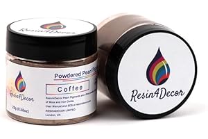 RESIN4DECOR Pigmento di Mica in Polvere Metallizzata Perlescente, Forte Purezza e Profondità, Atossico, per Trucco, Resina Epossidica, Gioielli, Tela, Arte fai da te, 25g (Coffee)