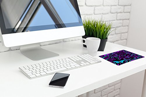 Silent Monsters Gaming und Office Mauspad 24 x 20 cm, Mousepad Design purple flowers - 3