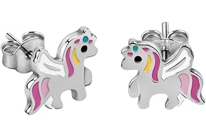 Bluespirit Orecchini da bimba, Collezione B-BABY, in argento 925 rodiato, smalto,Idee regalo - P.25D301001600