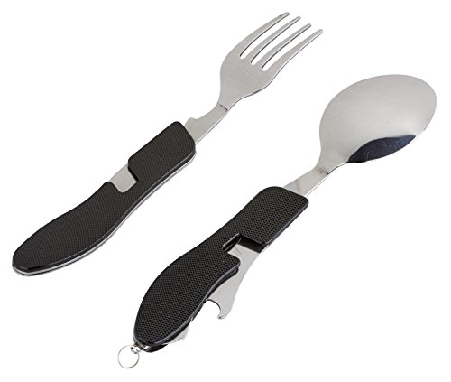 OUTDOOR FREAKZ Outdoor Campingbesteck Klapp-Besteck aus Edelstahl mit Gürteltasche, das Original! - 4
