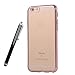 Produktbild Clear Hülle für iPhone 6S Plus,Cover für iPhone 6 Plus,Leeook Luxus Crystal Clear TPU Silikon Hülle Case Überzug Rose Gold Rahmen Ultradünn Slim Fit Durchsichtig Weich Flexibel Bumper Handyhülle Etui Anti-Scratch Klare Gel Tasche Case Cover für iPhone 6 Plus/6S Plus 5.5 Zoll + 1 x Schwarz Eingabestift-Clear Rose Gold Rahmen