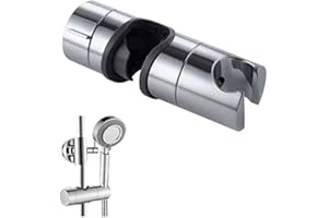 DIMJ Staffa, Regolabile Ricambio Supporto Doccetta 18-25 mm ABS Soffione per Barra, Saliscendi con Finitura Cromata, Grigio