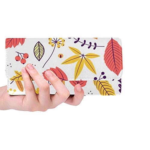 Preisvergleich Produktbild Einzigartige benutzerdefinierte Herbst Blatt Herbst Blatt Frauen Trifold Brieftasche Lange geldbörse kreditkarteninhaber Fall Handtasche