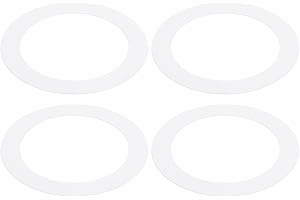 PATIKIL Goof Rings Inner Diameter 4.53", Outer Diameter 6.3", 4 Pcs Metal Goof Rings Cover Recessed Light Trim for Ceiling Wall Fixtures Can Lighting Down Light LED, Matte Finish White
