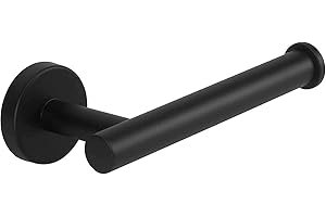 YUET Wall Mounted Toilet Paper Holder - Stylish Chrome SUS 304 Stainless Steel Tissue Dispenser for Bathroom and Kitchen Storage (Black)