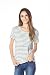 Bearsland Maternity Women's Striped Short Sleeves Maternity Nursing Top Gray/white uk size 10-12