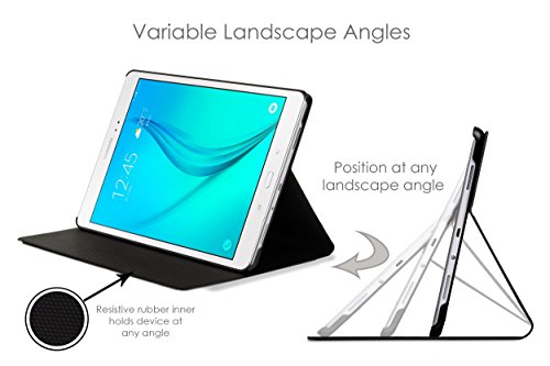 Forefront Cases® Neue Leder Hülle / Tasche / Case / Cover für Samsung Galaxy Tab A 9.7 SM-T550 (Mai 2015) – Rundum-Geräteschutz und intelligente Auto-Sleep-Wake-Funktion mit 3-JAHRES-GARANTIE VON FOREFRONT CASES – inkl. Eingabestift - 2