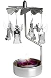 dotcomgiftshop Spinning Silver Angels T-light Holder