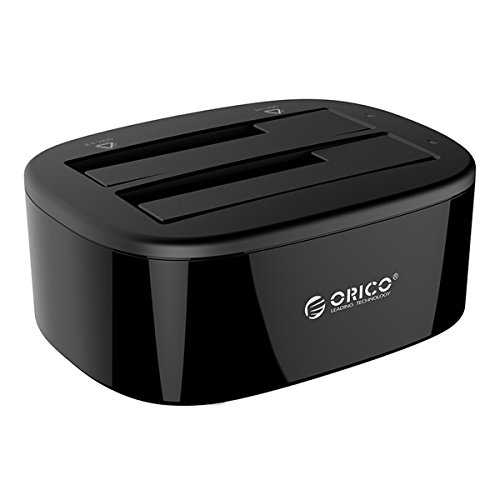 ORICO USB 3.0 auf SATA Dual-Bay Festplatte Docking Station für 2,5 / 3,5 Zoll HDD / SSD mit Offline-Klon-Funktion [UASP-Protokoll und 2 x 8TB unterstützt]